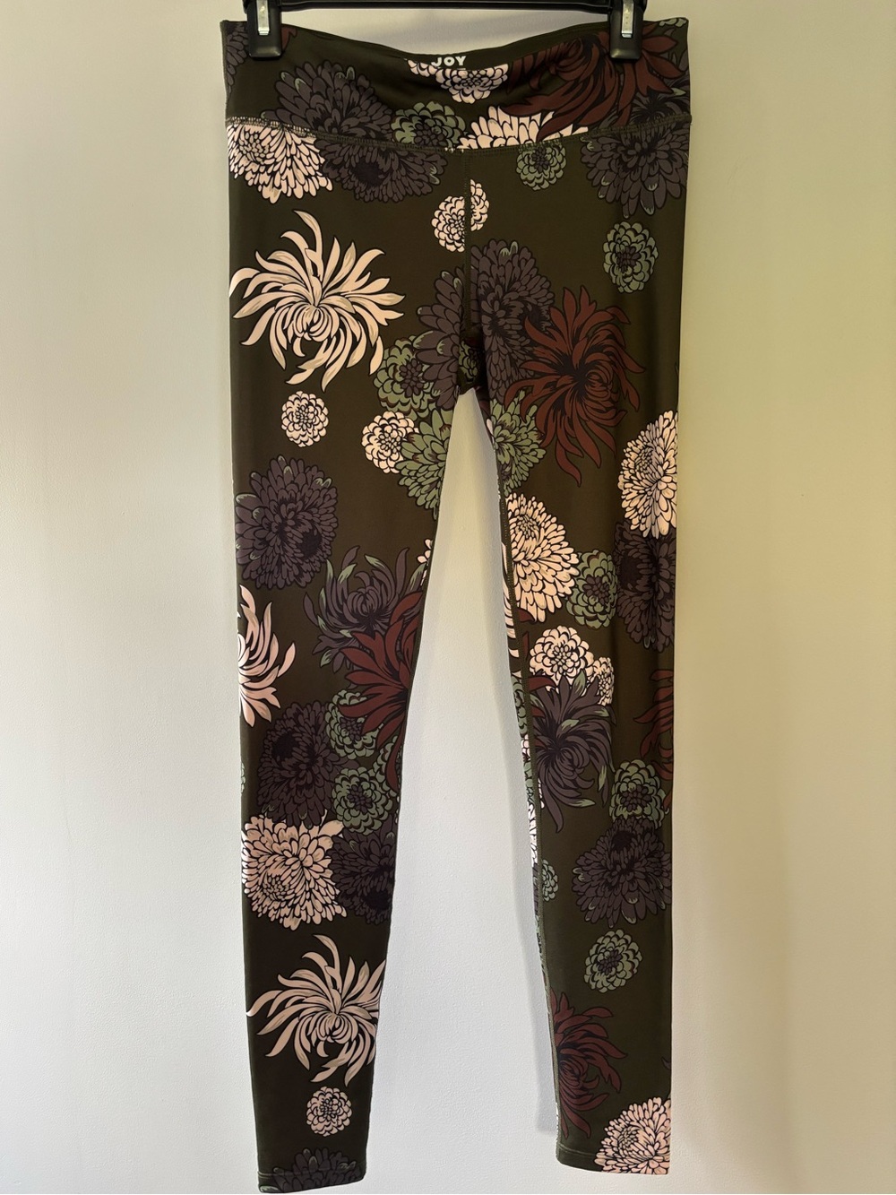 Joy Lab Floral Print Leggings - Olive Green